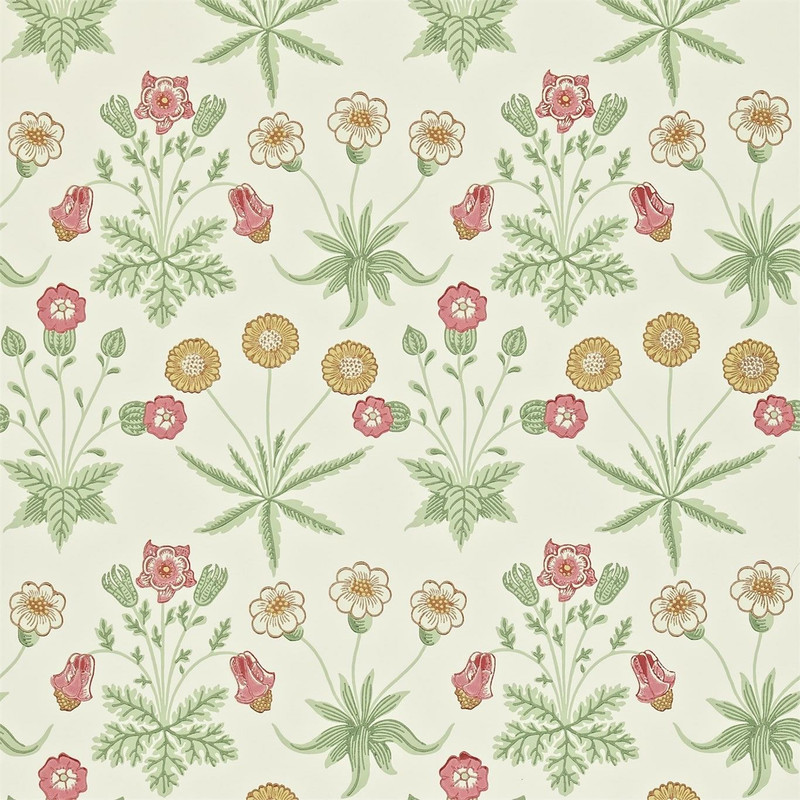 Morris & Co Daisy Wallpaper 212562 Willow / Pink