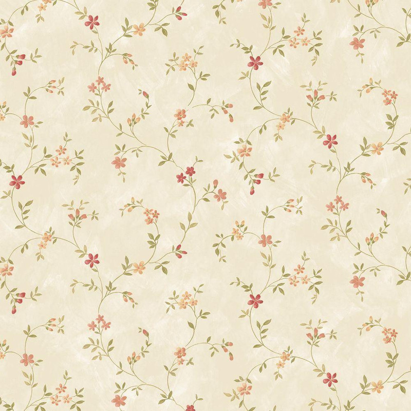 Galerie Kitchen Style 3 Petite Floral Trail Wallpaper - KE29907 - Cream / Red