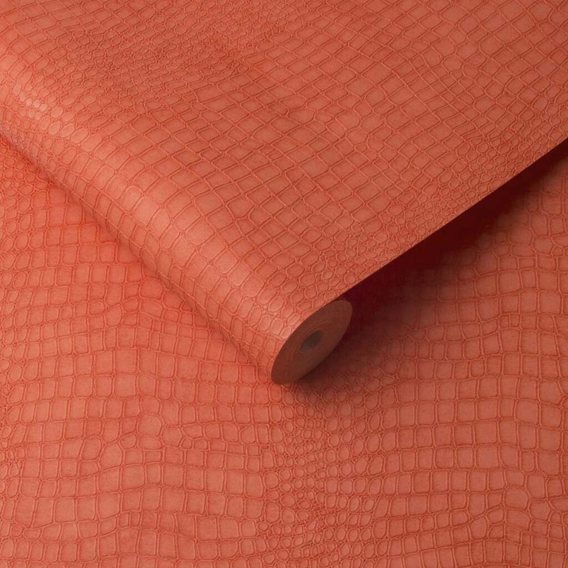 Graham & Brown Crocodile Wallpaper - 32-772 - Coral