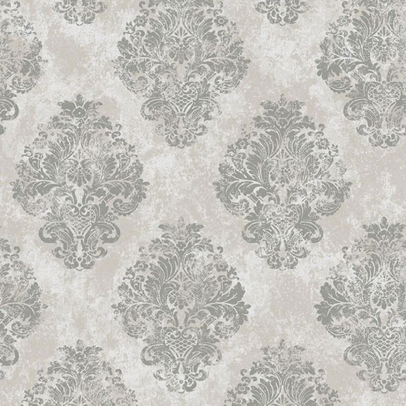 Galerie Damask Wallpaper - W78226 - Silver
