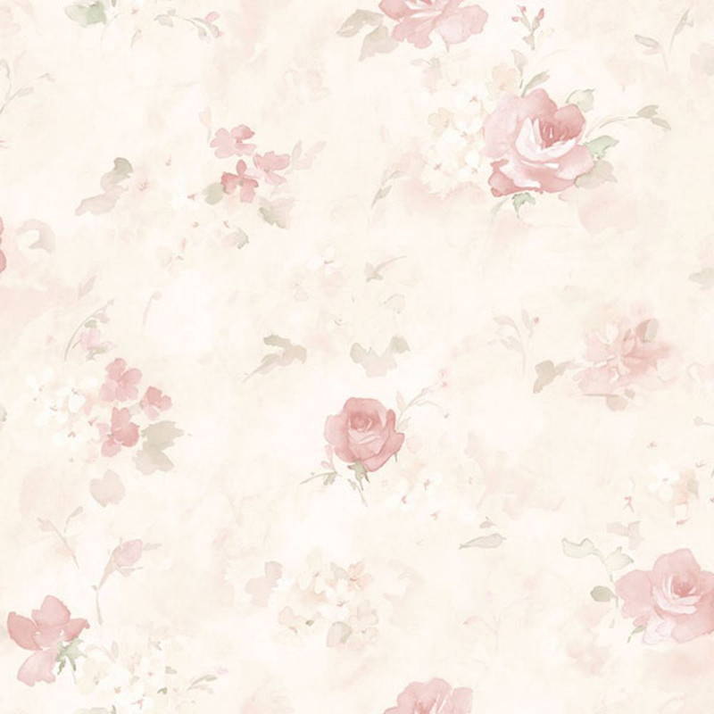 Galerie Abby Rose 4 Watercolour Roses Wallpaper - AB27661 - Cream / Red