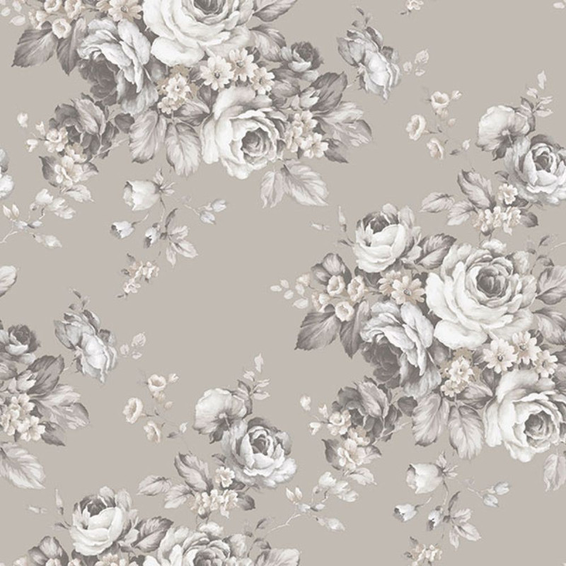 Galerie Abby Rose 4 Vintage Roses Wallpaper - AF37701 - Taupe / Grey
