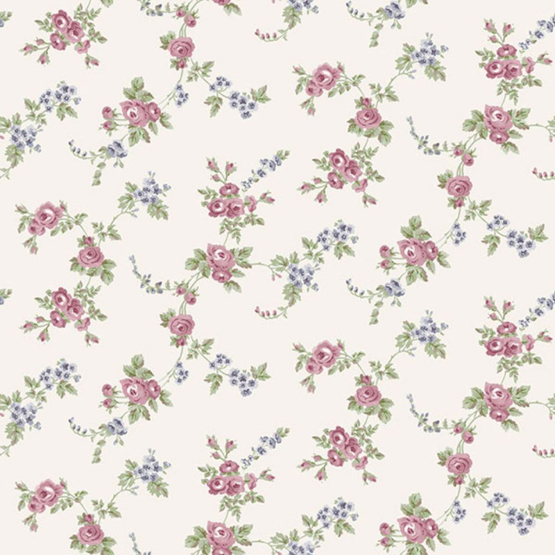 Galerie Abby Rose 4 Rose Trail Wallpaper - AF37707 - Cream / Purple