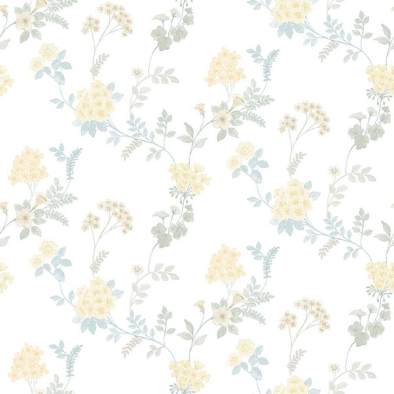 Galerie Abby Rose 4 Trailing floral Wallpaper - AF37733 - Grey / Yellow / Blue