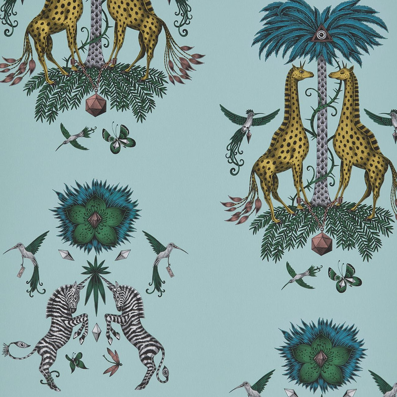 Emma J Shipley Creatura Wallpaper Turquoise W0114/04