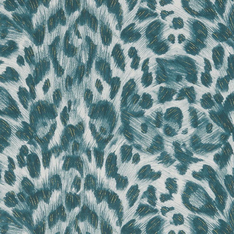 Emma J Shipley Felis Wallpaper Teal / Lime W0115/10