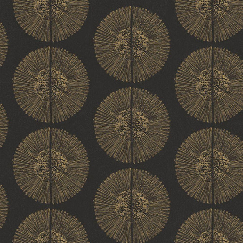 Galerie Tribal Circles Wallpaper - G78331 - Black / Gold