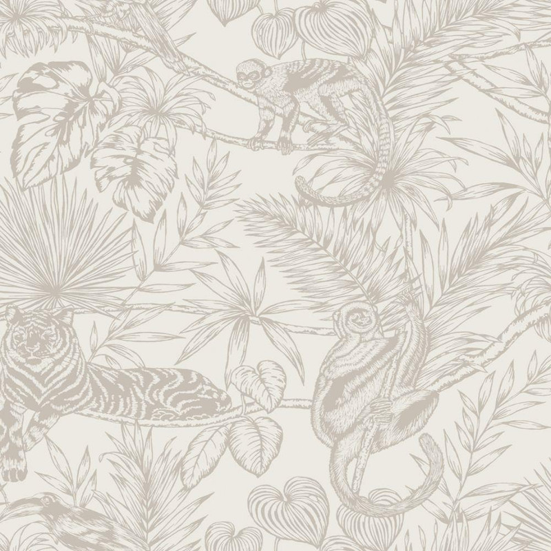 Holden Decor Sumatran Wallpaper - 65763 - Dove / Silver