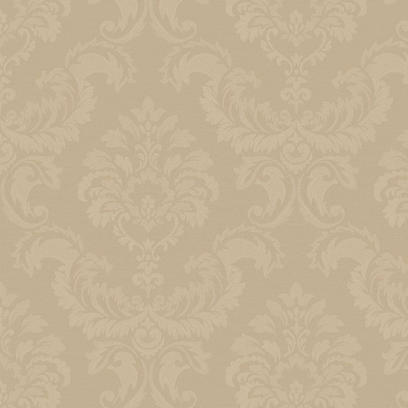 Galerie Simply Silks 4 Feathered Damask Wallpaper - SK34755 - Brushed Gold