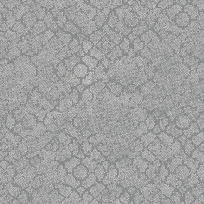 Galerie Emporium Aged Quatrefoil Wallpaper - DWP0246-03 - Silver