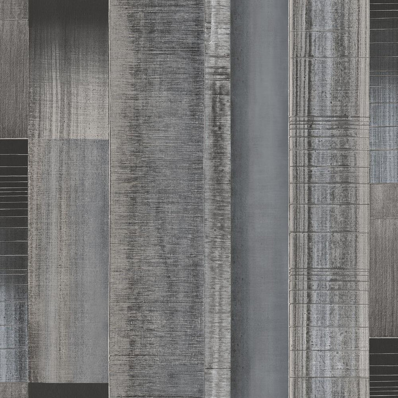 Galerie Texstyle Agen Stripe Wallpaper - G56571 - Black, Greys, Silver Metallic