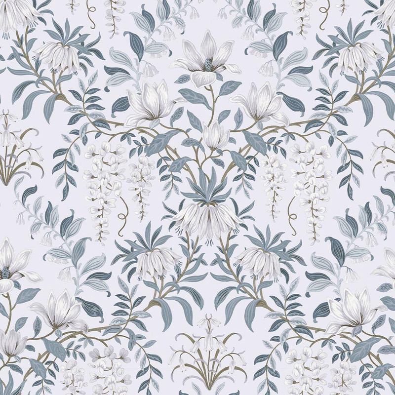 Laura Ashley Parterre Wallpaper - 113405 - Off White / Seaspray