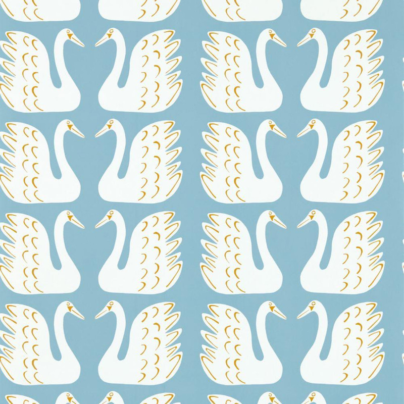 Scion Swim Swam Swan  Wallpaper - 112809 - Sky / Chai