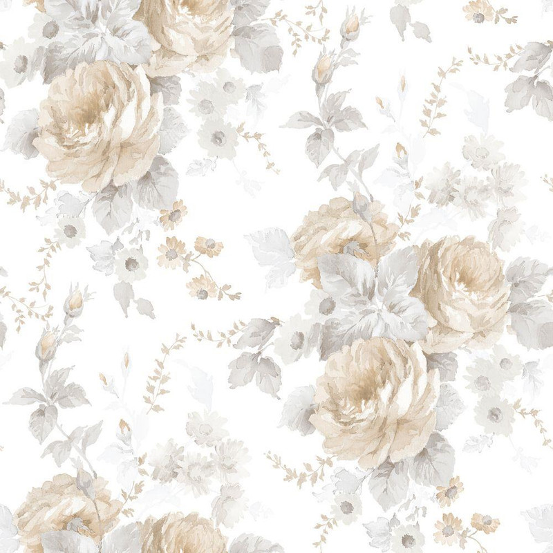 Galerie Rose Garden Large Blooms Trailing Roses Wallpaper - RG35723 - Beige