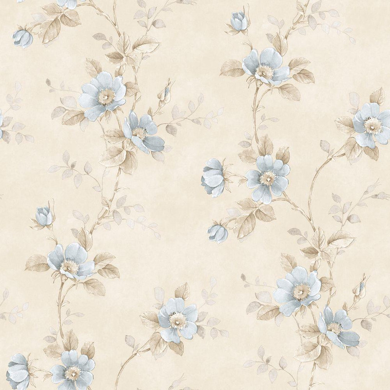 Galerie Rose Garden Vineyard Roses Wallpaper - RG35732 - Blue
