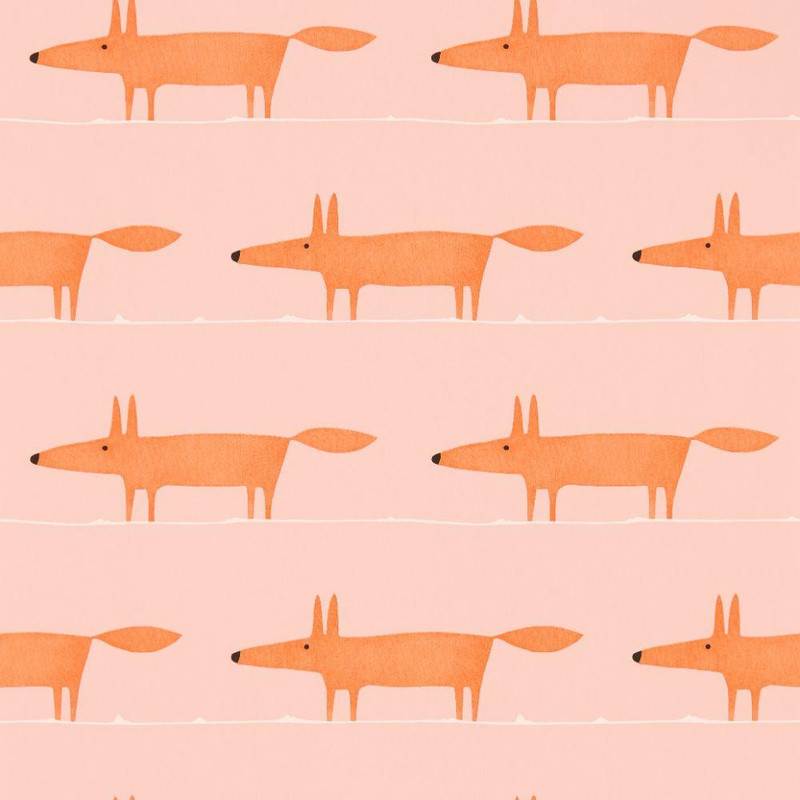 Scion Midi Fox Wallpaper - 112816 - Milkshake / Rose
