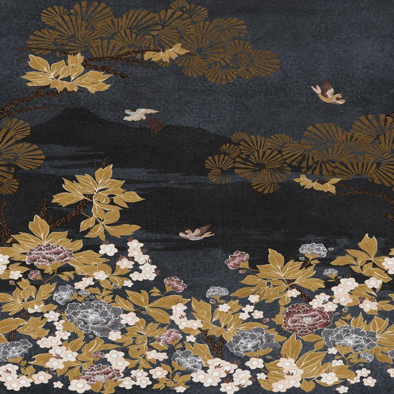 Casamance Kansai Wallpaper Bleu 75354180