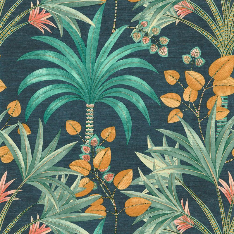 Casamance Mirissa Wallpaper Petrole / Turquoise 75521222
