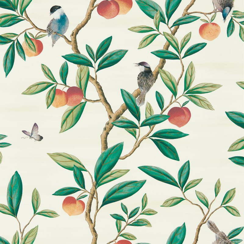 Harlequin Ella Wallpaper - 112906 - Fig Blossom / Fig Leaf / Nectarine