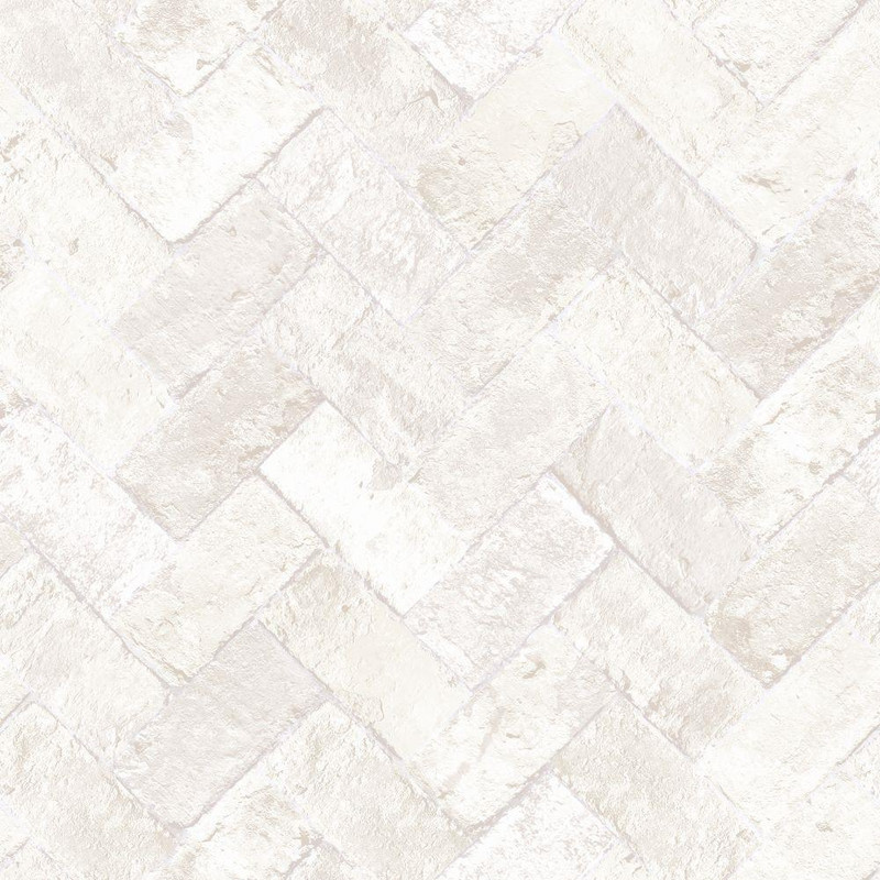 Galerie Just Kitchens Herringbone Brick Wallpaper - G45427 - Beige