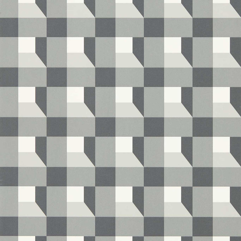 Harlequin Blocks Wallpaper - 112943 - Black Earth / Sketched / Diffused Light
