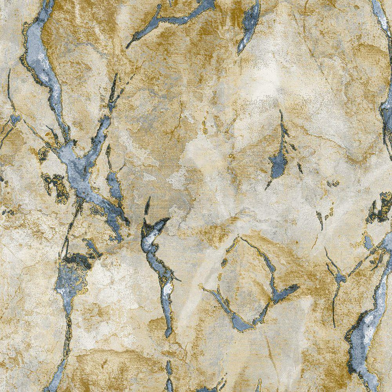Galerie Marmo Wallpaper - 49356 - Gold / Blue