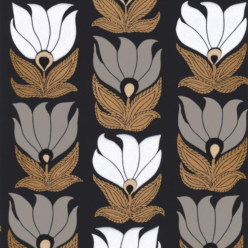 Casamance Dauphine Wallpaper - 75691120 - Noir / Dore