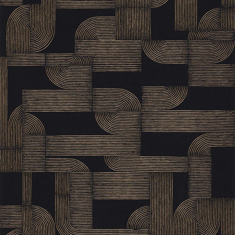 Casamance Hector Wallpaper - 75701936 - Noir / Dore
