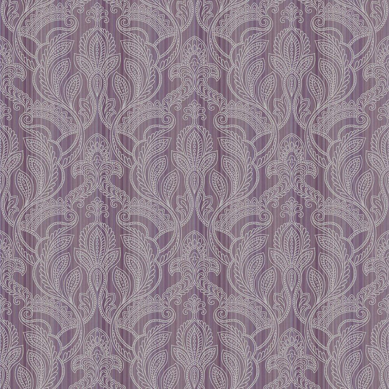 Galerie Paisley Damask Wallpaper - G34147 - Purple / Lilac