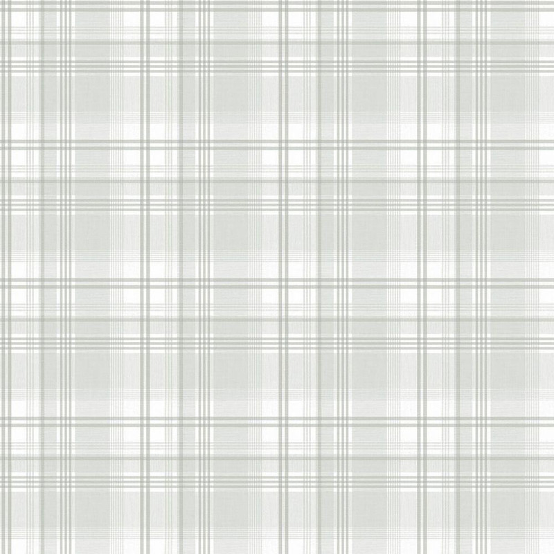Galerie Nordic Check Wallpaper - G56307 - Silver / Grey