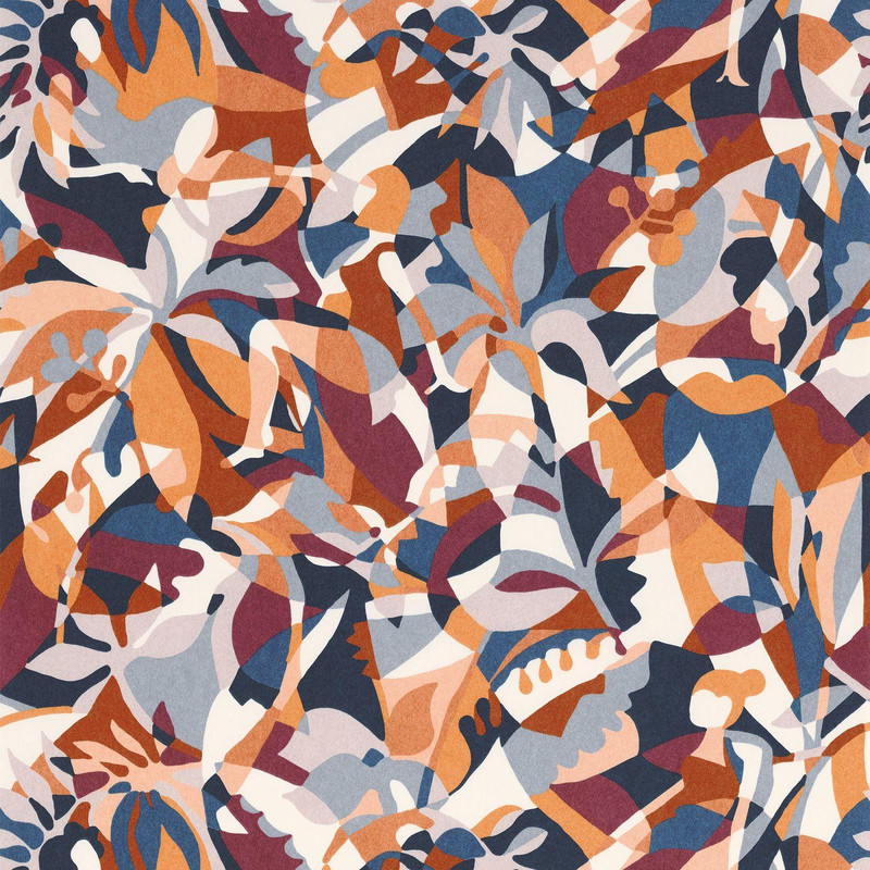 Casamance Plongeon Wallpaper - 75881018 - Marine / Terracotta