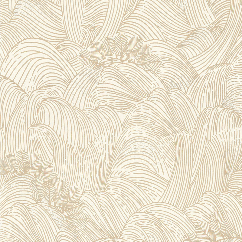 Casamance Maree Haute Wallpaper - 75901936 - Blanc / Dore