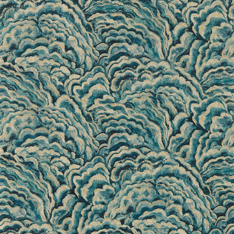 Clarke & Clarke Lumino Wallpaper - W0142/03 - Kingfisher / Gilver