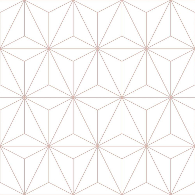 Graham & Brown Prism Wallpaper - 104737 - White / Rose Gold