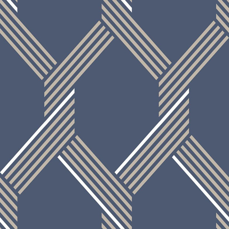 Graham & Brown Vector Wallpaper - 105466 - Navy / Gold