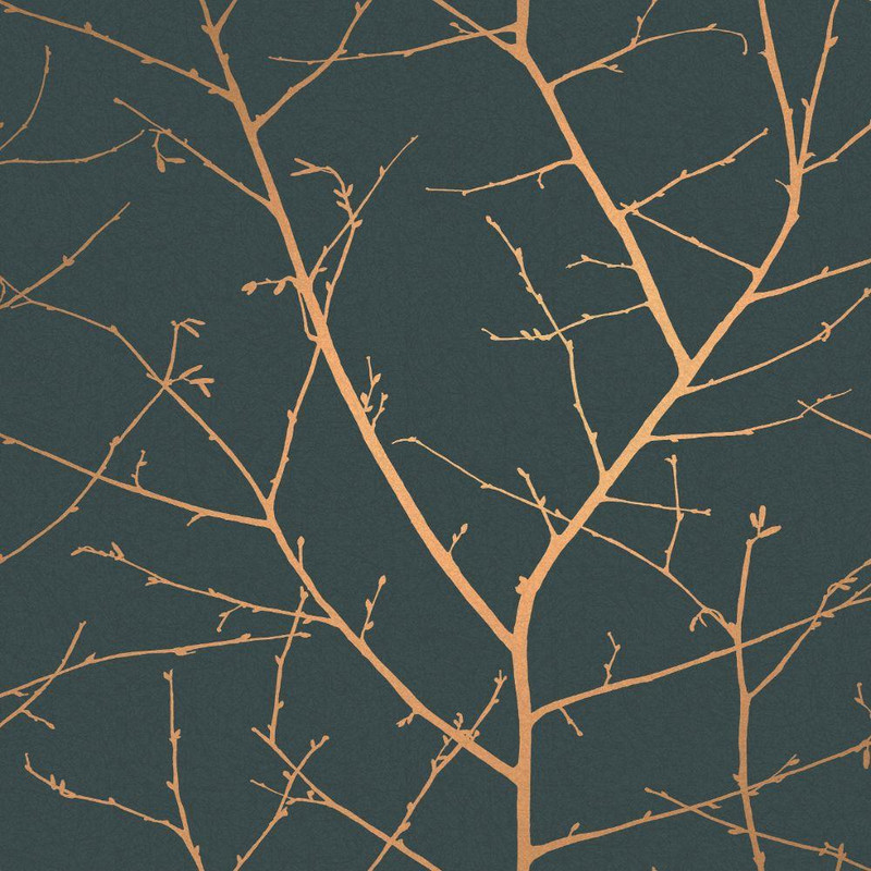 Graham & Brown Boreas Wallpaper - 119798 - Teal / Copper