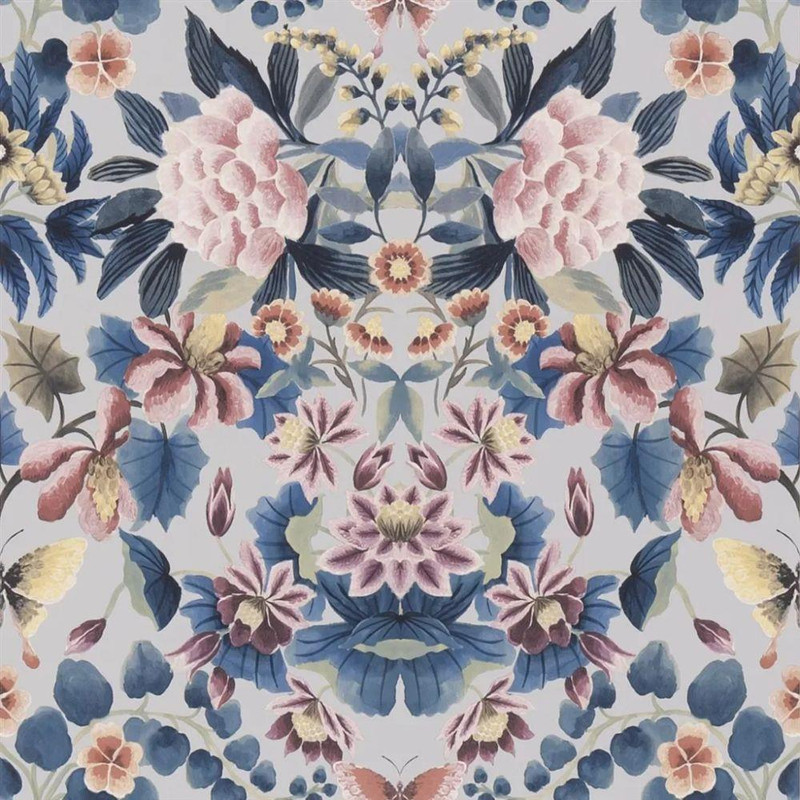 Designers Guild Ikebana Damask Wallpaper - PDG1156/04 - Slate Blue