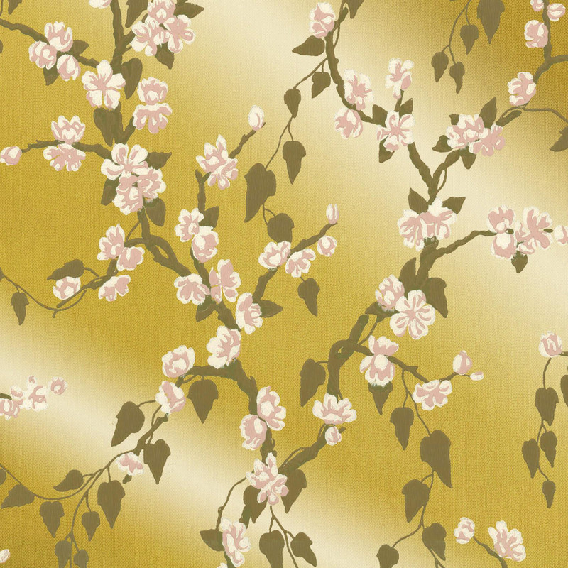 Little Greene Sakura Wallpaper - 0247SAYELLO - Yellow Lustre