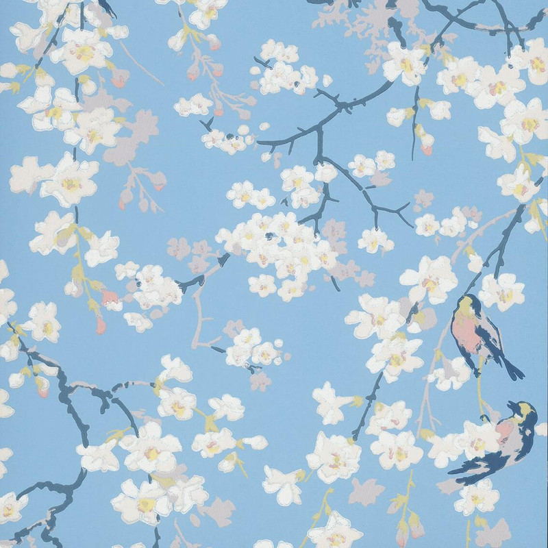 Little Greene Massingberd Blossom Wallpaper - 0260MAPALEZ - Pale Blue