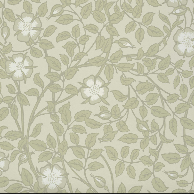 Little Greene Briar Rose Wallpaper - 0263BRGSTON - Green Stone