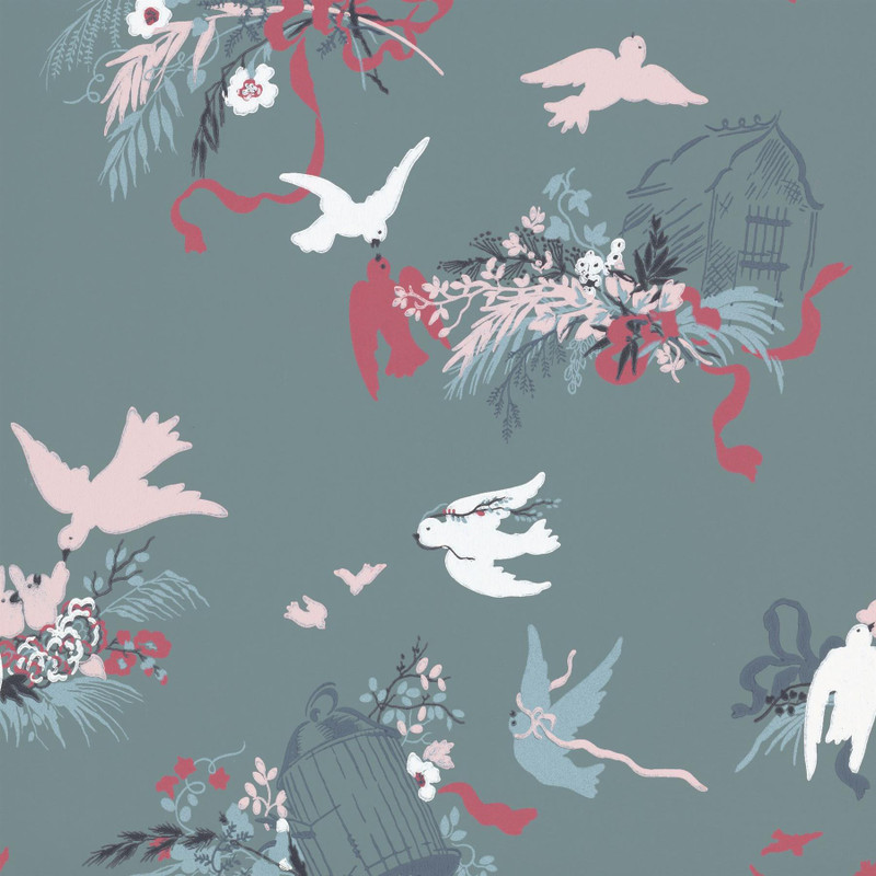 Little Greene Volieres Wallpaper - 0263VOETRUR - Etruria