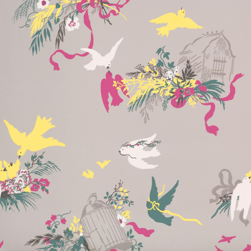 Little Greene Volieres Wallpaper - 0263VOFRENC - French Grey
