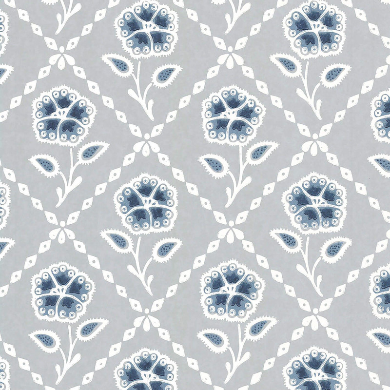 Little Greene Whitehall Wallpaper - 0284WHPRUSS - Prussian