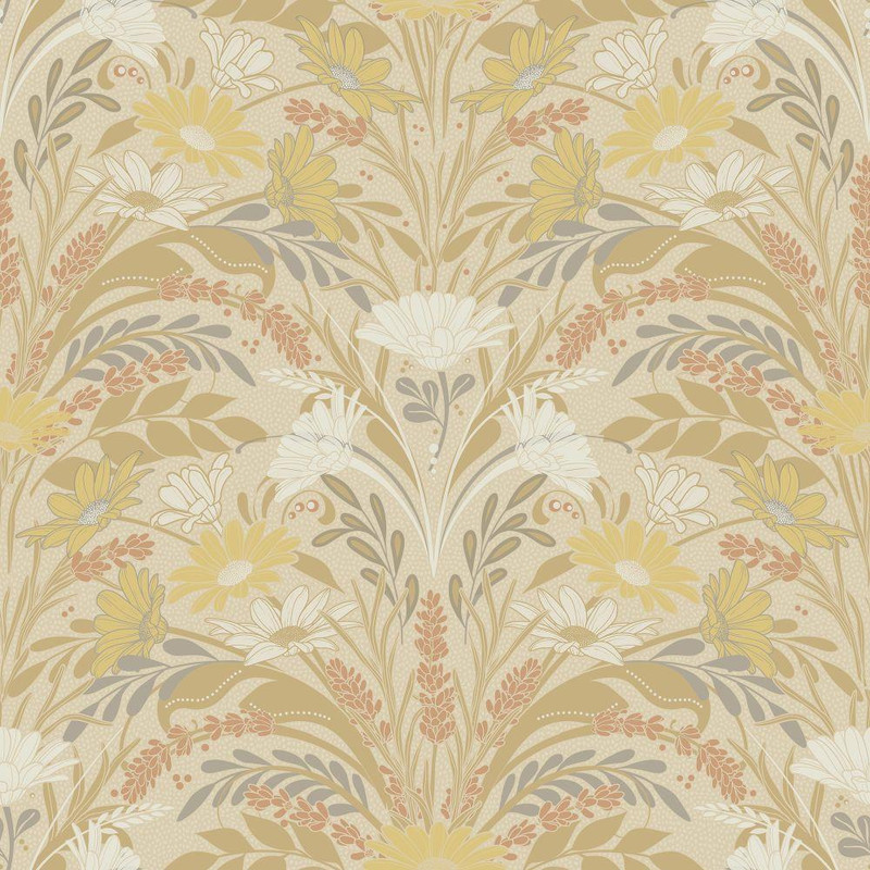 Galerie Varmdo Wallpaper - S24118 - White / Yellow / Beige