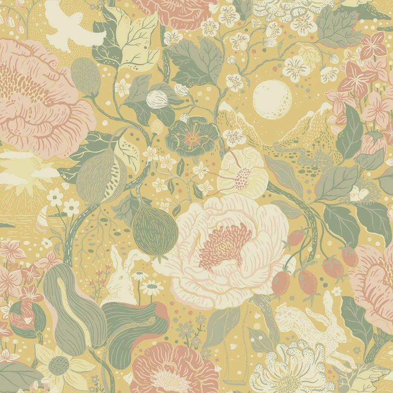 Galerie Vaxa Wallpaper - S63014 - Green / Pink / Orange / Grey