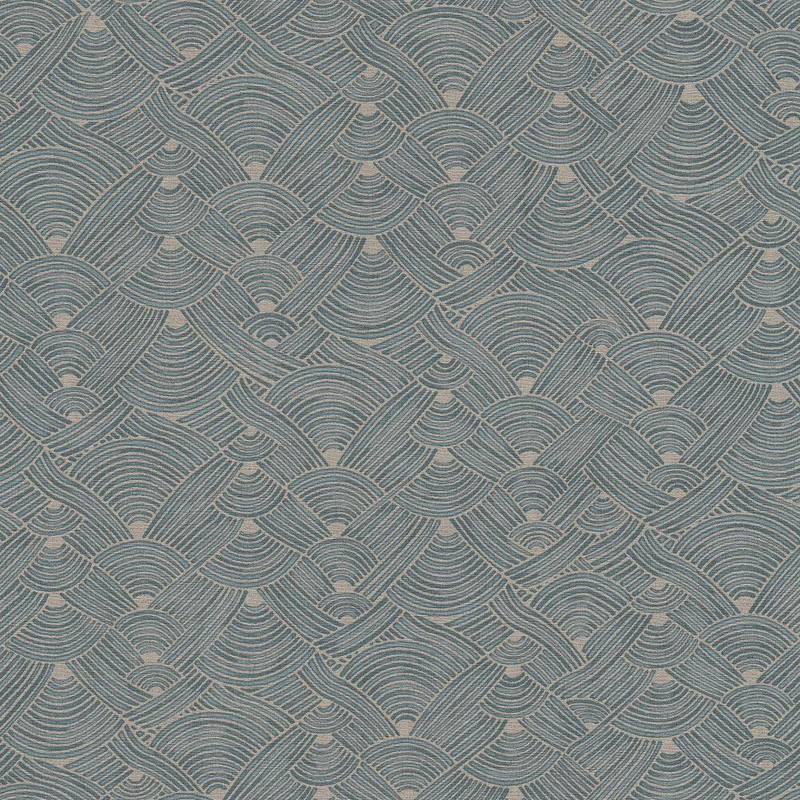Galerie Geo Swirl Motif Wallpaper - FS72038 - Beige / Turquoise