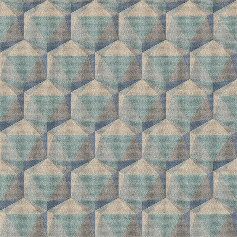 Galerie Geometric Motif Wallpaper - FS72042 - Beige / Blue / Green