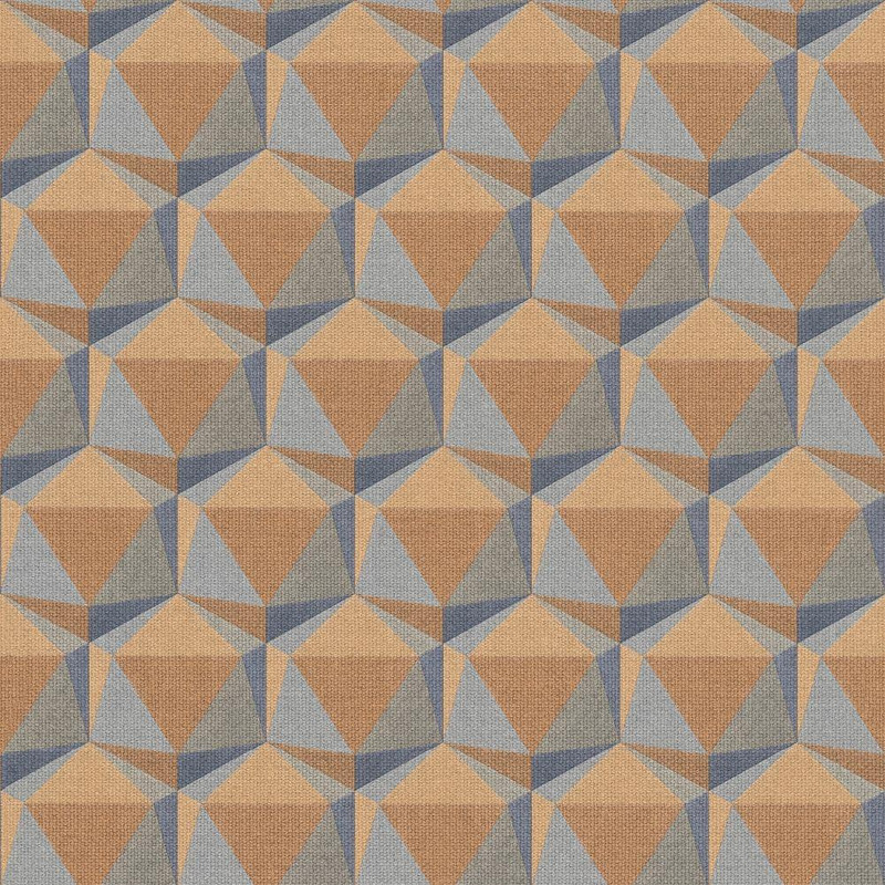 Galerie Geometric Motif Wallpaper - FS72045 - Blue / Orange