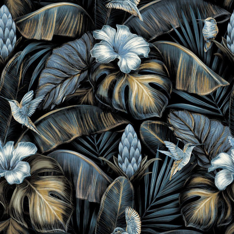 Galerie Samana Wallpaper - NHW1003 - Blue