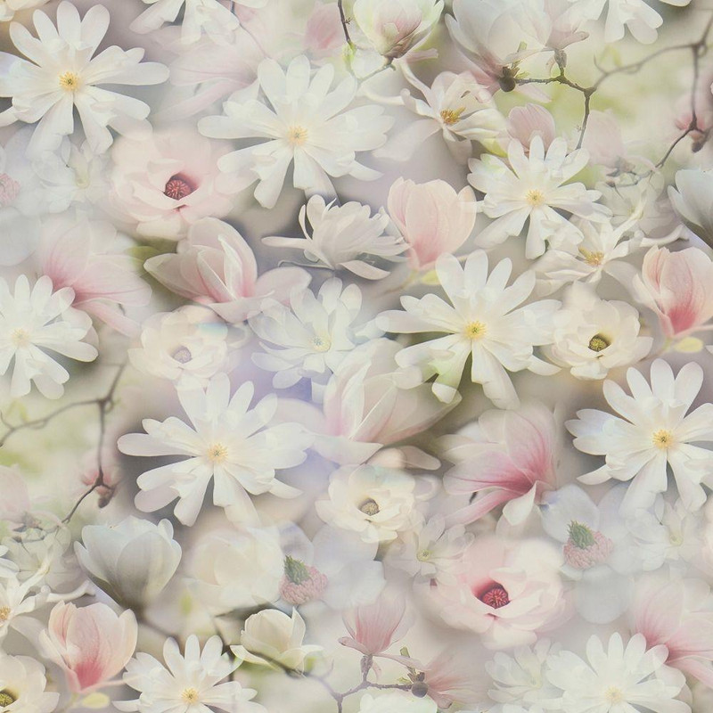 Galerie Romantic Daisy Motif Wallpaper - BW51033 - Blue / Green / Lilac / White